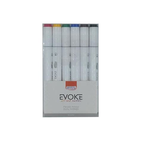 Marcador Artístico Brw Evoke Dual Marker 6 Cores Básicas Submarino