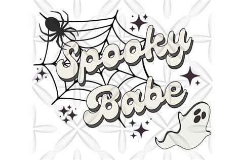 Spooky Babe Retro Halloween Png I Fall Autumn Png I Ghost
