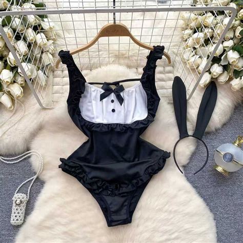 Cosplay Sexy Lingerie Playful Bunny Girl Jumpsuit Maid Uniform Hotsweet Pieces Pornography