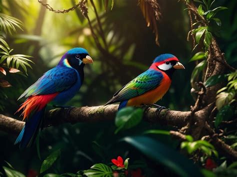 Premium Photo | Birds colorful in the forest