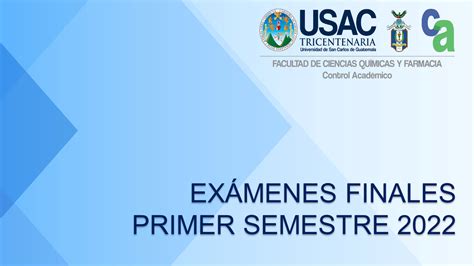 Calendario De Examenes Finales Primer Semestre Facultad De