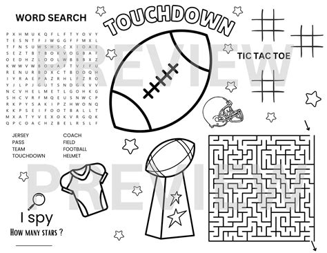 Football Coloring Activity Sheet- Football Online Games - Printable ...