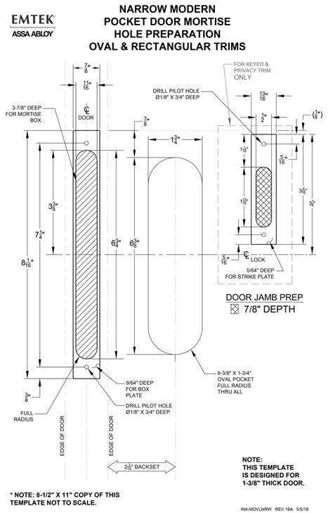 Emtek Narrow Modern Pocket Door Mortise Lock - Door Hardware Canada