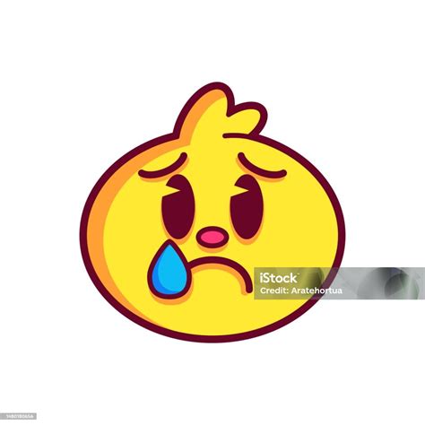 Vector Cartoon Sad Face Happy Emoji Stock Illustration - Download Image ...