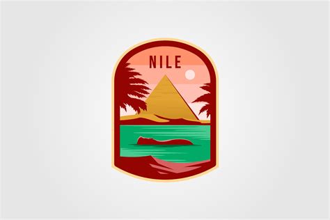 Nile River Logo Pyramid Vector Designs Grafica Di Lawoel · Creative Fabrica