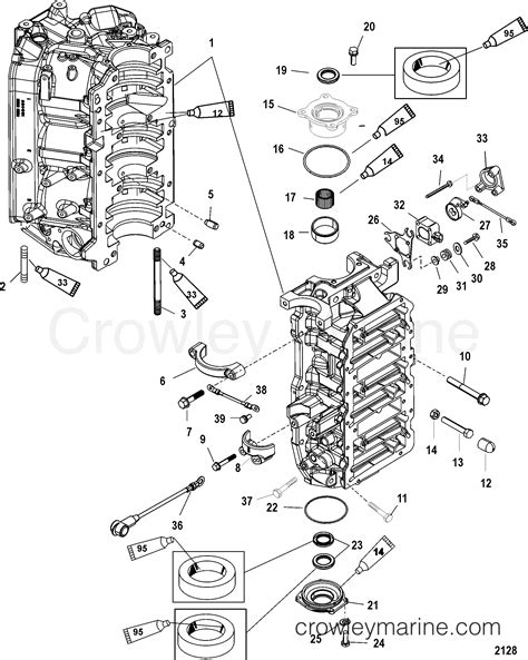 CYLINDER BLOCK AND END CAPS 2001 Outboard 135DFI CXL DIG SW