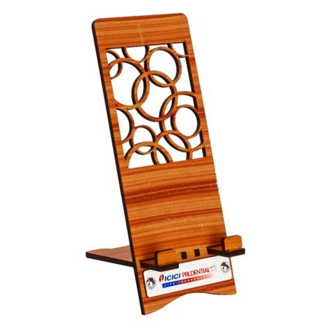 Polished Wooden Promotional Mobile Stand Pattern Plain Features