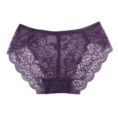 Women S Essentials Stretch Bikini Panty Lace Trim Couleurs Comfy Sexy Underwear N Violet