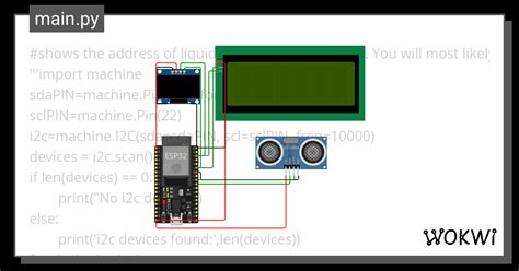 UltraSonic Sensor With OLED AND 20X4 Upython Wokwi ESP32 STM32