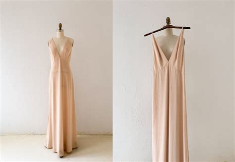 Nude Slip Dress Deep V Backless Under Dress Etsy