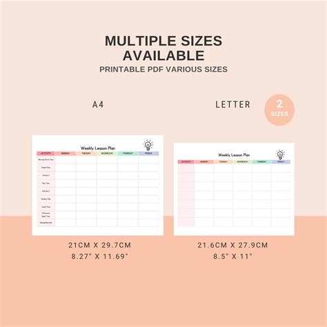 editable weekly lesson plan template teacher planner printable