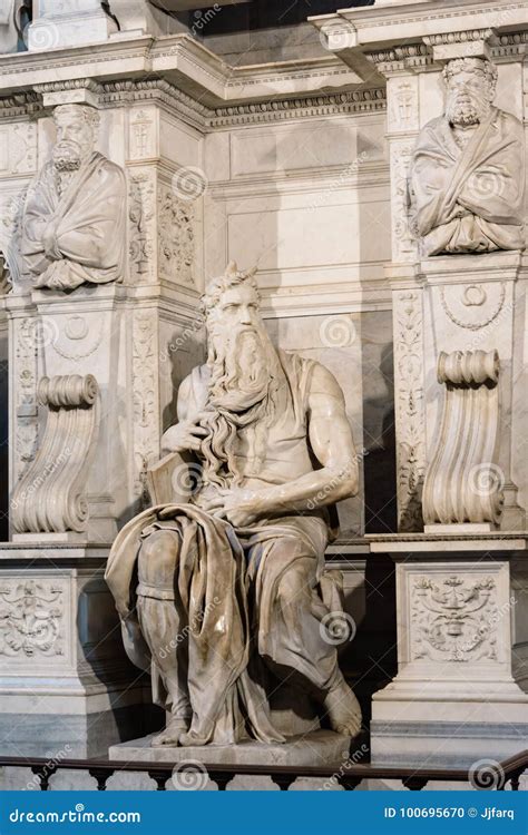 The Moses Sculpture Composition By Michelangelo In Church San Pietro In
