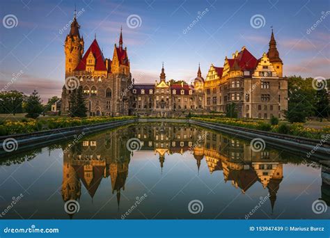 Opole, Moszna, Poland-July 2019:Castle in Moszna in the Rays of the ...