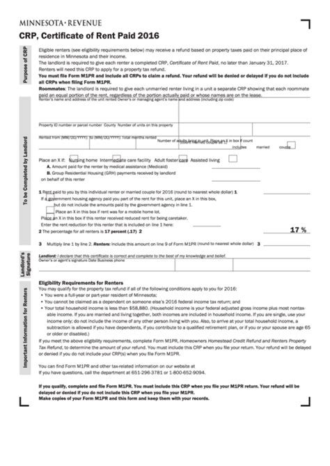 Crp Tax Forms Fillable Minnesota Printable Forms Free Online