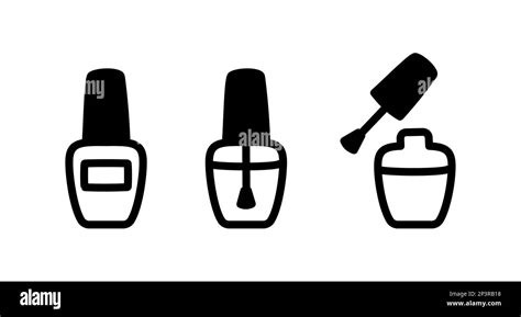 Nail Polish Doodle Icon Open And Closed Bottle Cartoon Drawing Simple