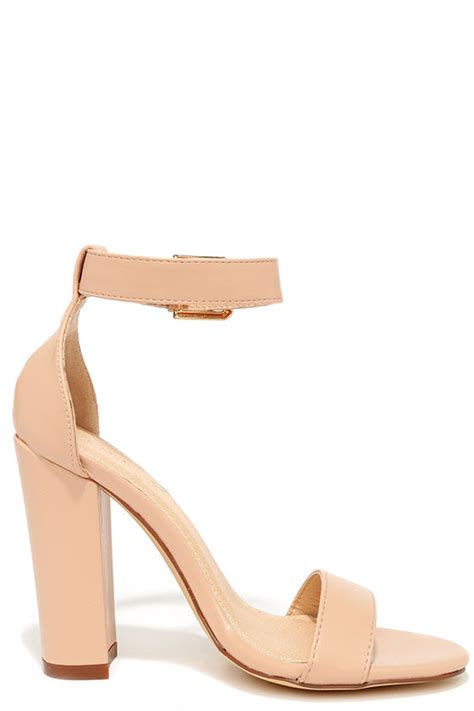 Cute Ankle Strap Heels High Heel Sandals Nude Heels