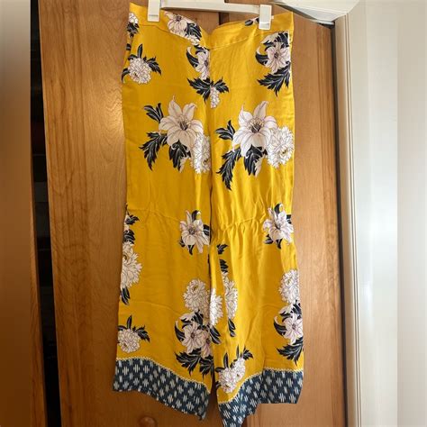 Yellow Floral Loft Wide Leg Pants Gem