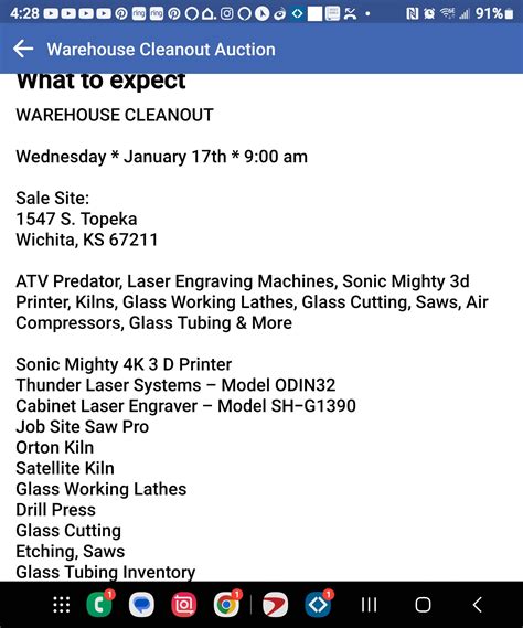 Opportunity for items at Auction tomorrow - MakeICT