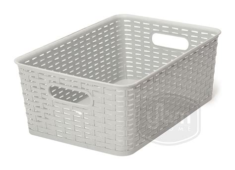 YBM Home Plastic Rattan Storage Box Basket Organizer For Bathroom