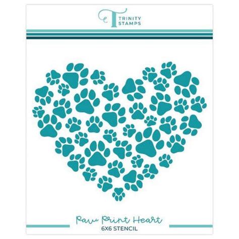 Paw Print Heart Stencil – Scrap Addicts