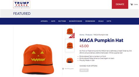 Трамп продает тематические кепки MAGA к Хэллоуину