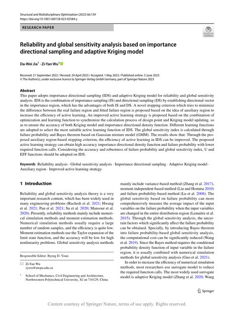 Reliability And Global Sensitivity Analysis Based On Importance