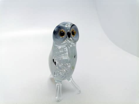 Glass Owl Figurine Owl Collection Glass Owl Statue Glass Etsy