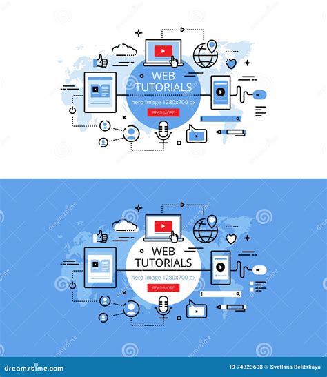 Web tutorials. stock illustration. Illustration of video - 74323608