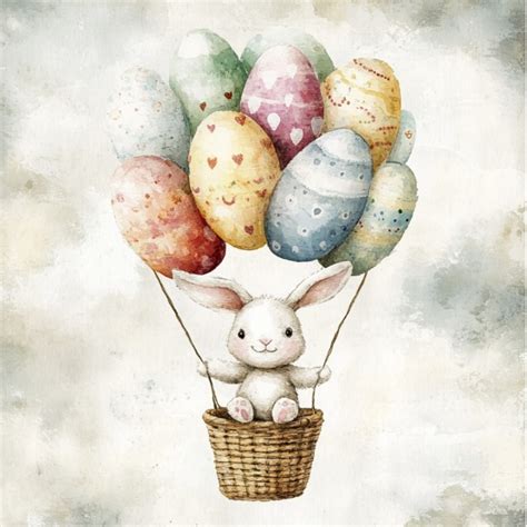 Hot Air Balloon Easter Bunny Free Stock Photo Public Domain Pictures
