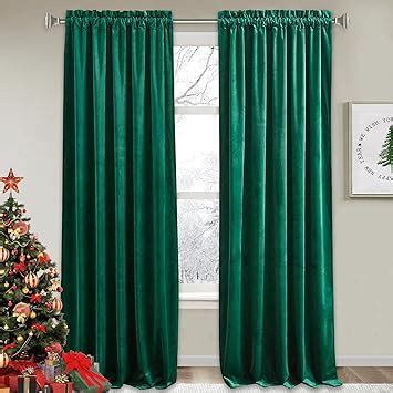 Amazon RYB Home Emerald Green Velvet Curtains 84 Inches Room