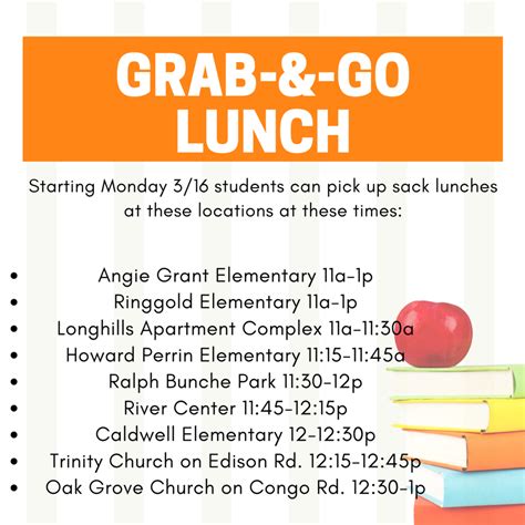 Free Lunch Starting March 16th Ringgold Elementary School