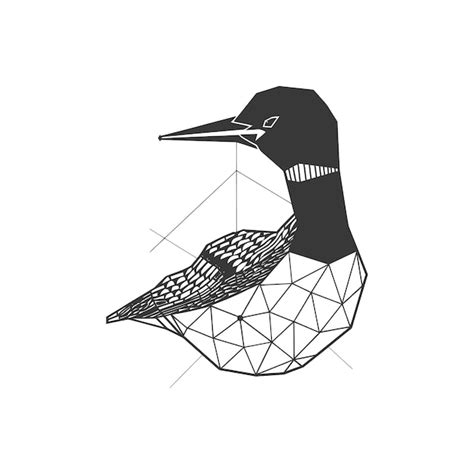 Geometric Loon Design Simple Bold And Beautiful Premium Ai Generated