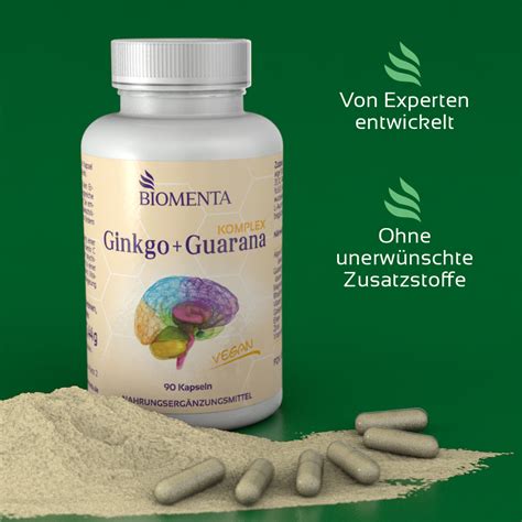 220 73 1Kg BIOMENTA Ginkgo Guarana Komplex 90 Kapseln Vegan