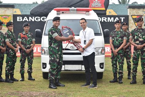 Yonkav 5 DPC Terima Bantuan 1 Unit Ambulans Dari BRI Prabumulih