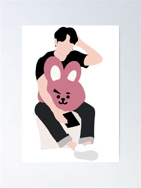 Jungkook With COOKY Plush Doll BT21 Poster By Call Me Margo Redbubble