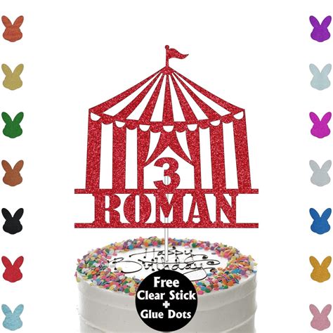 Custom Circus Tent Cake Topper Circus Cake Topper Circus Party Decor Custom Name Cake Topper