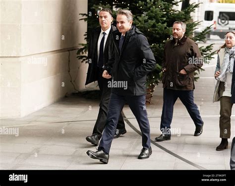 Prime Minister Of Greece Kyriakos Mitsotakis Centre Arrives At Bbc