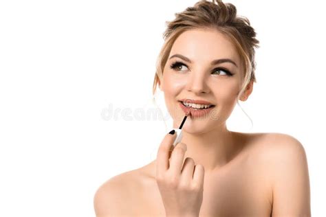 Smiling Naked Beautiful Blonde Woman With Stock Photo Image Of Smile Happiness 193184138