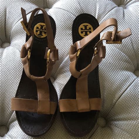 Tory Burch Nude Leather And Wood Platform Heels Gem