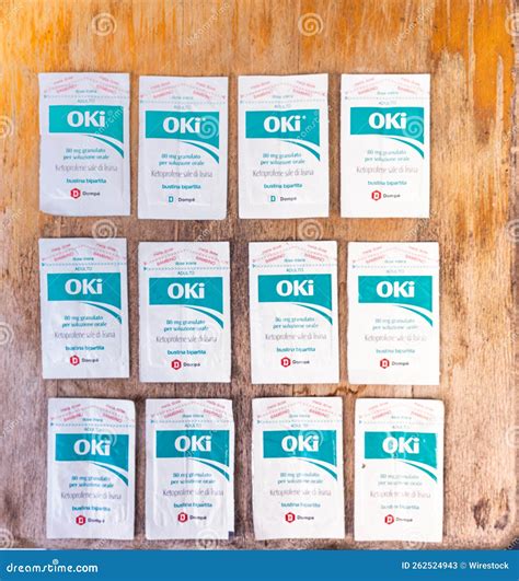 Top View of a Group of OKI Anti Inflammatory Medicine Editorial Stock