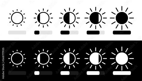 brightness control icons collection brightness  varying levels