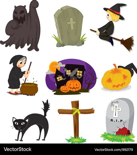 halloween items royalty  vector image vectorstock