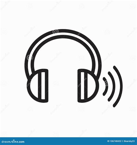 Headphones for Ear Screening Test - 1 Side Has Ringing Stock Vector
