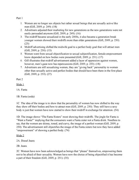 Exam WS Review Part Women Are No Longer Sex Objects But Rather Sexual Beings That Are