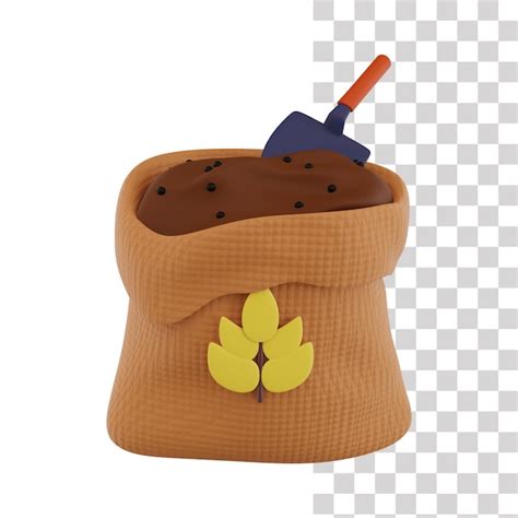 Premium Psd A Bag Of Dirt In A Brown Bag