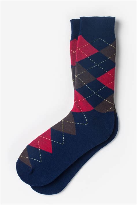 Navy Argyle Dress Socks