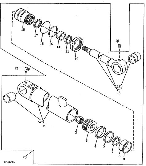 544E LOADER FOUR WHEEL DRIVE Steering Cylinder 544E EPC John Deere