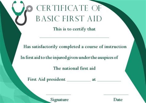 First Aid Certificate Template: 15 Free Examples and Sample Templates ...