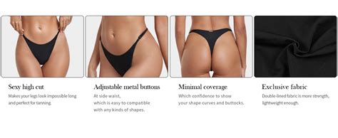 Relleciga Women S Black High Cut Thong Bikini Bottom Size Small Amazon Ca Clothing Shoes