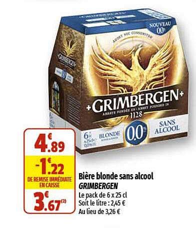 Promo Bi Re Blonde Sans Alcool Grimbergen Chez Coccinelle Express Icatalogue Fr